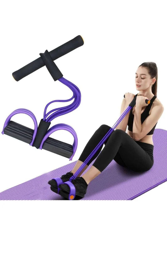 Multifunction Tension Rope, 4-Tube Elastic Yoga Pedal Puller Resistance Band, Natural Latex Tension Rope Fitness, for Abdomen/Waist/Arm/Leg Stretching Slimming Training