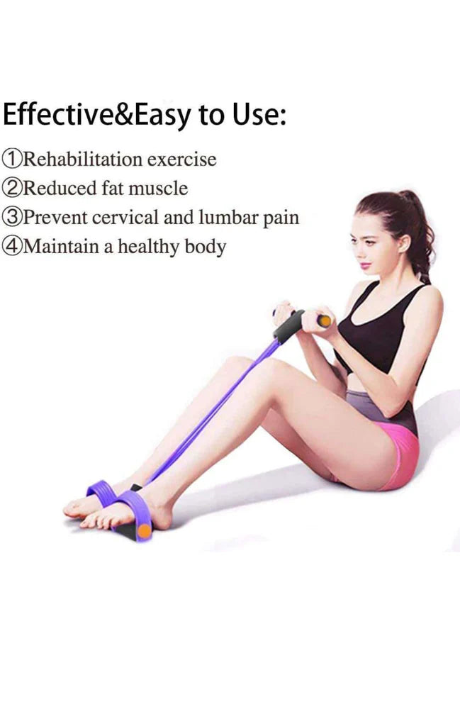 Multifunction Tension Rope, 4-Tube Elastic Yoga Pedal Puller Resistance Band, Natural Latex Tension Rope Fitness, for Abdomen/Waist/Arm/Leg Stretching Slimming Training